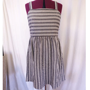 NWT Loft white and gray striped cami sundress L